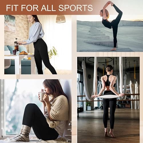 SINOPHANT 3 Pack Leggings for Women - High Waisted Buttery Soft Yoga Pants for Workout Athletic Sports thumbnail 5