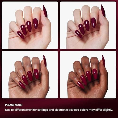 Beetles Oxblood Red Gel Polish Dark Red Full Maroon Red Fall Gel Nail Polish 15ml Soak Off UV LED Needed Nail Art Manicure Salon DIY Design at Home Gifts for Woman thumbnail 6
