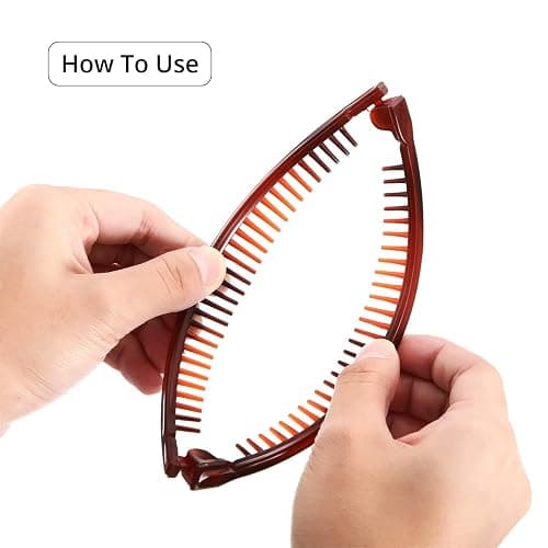 WILLBOND 6 Pcs Banana Clip Hair Clincher Combs Classic Banana Hair Clip Fish Shape Ponytail Clips for Women Girls Thick Curly Thin Fine Hair(Brown, White, Black) thumbnail 3