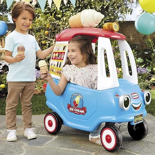 Little Tikes Cozy Ice Cream Truck, Coupe Ride On Car, Kid and Parent Powered, Truck Music, Including Accessories- Gift for Kids, Toy Girls Boys Ages 1.5 to 5 Years Old thumbnail 6