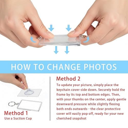 Timerchin Personalized Custom Picture Frame Keychain 6PCS Acrylic Clear Rectangle Photo Keychain Blanks DIY for Loved Ones thumbnail 4