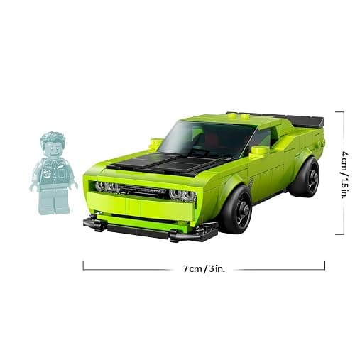 LEGO Speed Champions Dodge Challenger SRT Hellcat Sports Car Toy - Car Model Kit with a Driver Minifigure - Birthday Gift for 9+ Year Old Boys - 77237 thumbnail 3