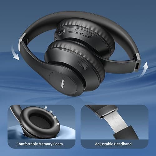 Uliptz Bluetooth Headphones Over Ear, Wireless HiFi Stereo Foldable Headset | 65H Playtime, Bluetooth 6.0, 6 EQ Modes, Built-in Mic, Deep Bass Stereo, Lightweight Design for Home, Office, Travel & PC thumbnail 4