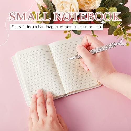 Resholder blue A6 Rhinestone Notebook & Pen Set Bling Diary for Girls | Hard Cover Glitter Journal for Women, Sparkly Desk Accessories Gift for Women, Cute Classroom Supplies for Back to School thumbnail 5