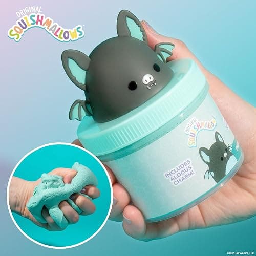 Original Squishmallows Aldous The Fruit Bat Premium Cloud Slime, Vanilla-Scented, 8 oz., Storage Container with Figurine Topper, Rubber Charm, Goodie Bags Stuffers, Kids Party Favors, Sensory Toy thumbnail 5