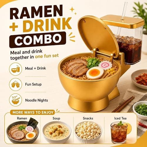 Novelty ramen throne Soup Bowl,Funny Toilet Shaped Bowl with Removable Inner thumbnail 8