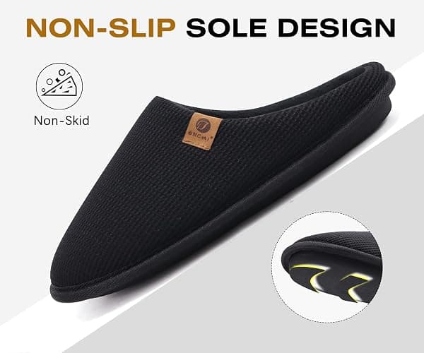 ONCAI Men's House Slippers, Cushion Memory Foam Shake Fleece and Man House Shoes with Faux Fur Lining and Indoor Outdoor Rubber Soles US Size 7-15 thumbnail 6