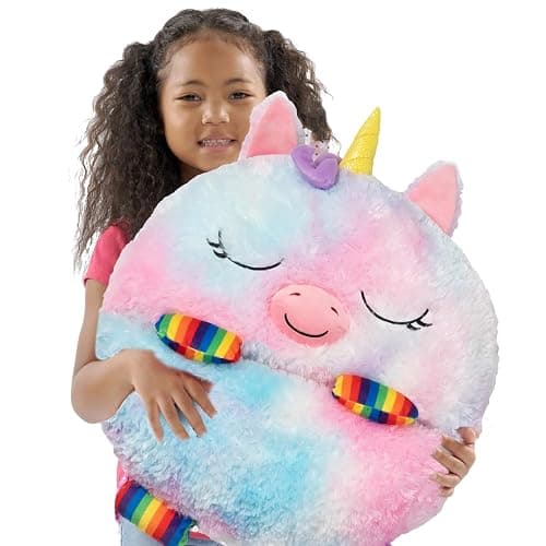 Happy Nappers: Pillow & Sleepy Sack: Large - Rainbow Unicorn - 66 x 30, 2-in-1: Plush Animal Opens Into Sleeping Bag, Soft Play Character, Kids 3+ thumbnail 5