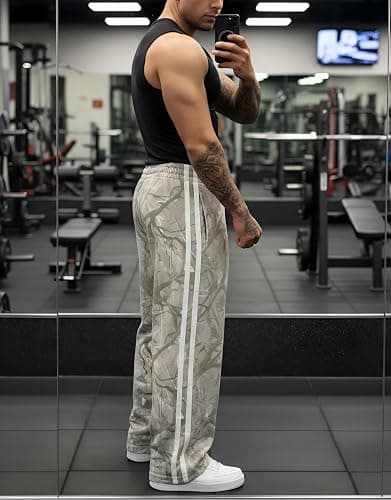 DIOTSR Mens Baggy Pants Athletic Graphic Print Joggers Workout Streetwear Sweatpants with Pockets thumbnail 5