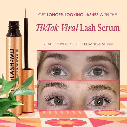 4mL- Lash Enhancing Serum - Peptide & Vitamin Infused Formula for Longer, Thicker, Fuller Looking Lashes, Ophthalmologist Tested, Cruelty-Free (6-month supply) thumbnail 2