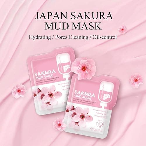 Skin Care For Teenage Girls,Cherry Blossom Skincare Sets Teen Skincare Set,Pamper Sets For Women Gifts,Skin Care Sets & Kits Face Serum,Face Cream,Sleep Mask (One Size, Sakura-Moisturizing Kit) thumbnail 7