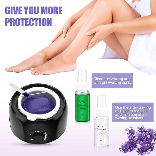 TIKESI Waxing Kit - Wax Warmer for Hair Removal, Hard Wax Kit with 14oz 5 Bags Hard Wax Beans for Full Body, Legs, Face, Eyebrows, Bikini, Brazilian Waxing Kit for Women Men thumbnail 3