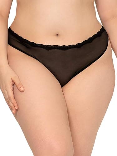 Smart & Sexy Women's Mesh & Lace Thong Panties, Available in Multi Packs thumbnail 5