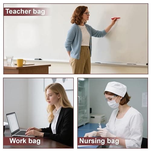 Teacher Tote Bag, Large Teacher 15.6-inch Laptop Bag with Foldable Document Pocket, Nurse Bag with Insulated Pocket thumbnail 9