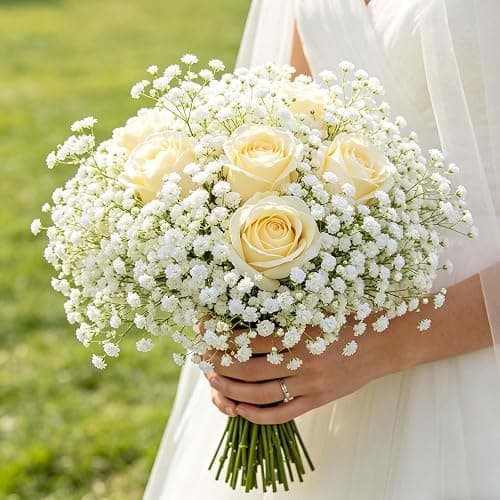 6Pcs Babys Breath Artificial Flowers, 21'' White Gypsophila Fake Flowers | Realistic Baby Breath Flowers Artificial Bulk for Wedding Centerpieces Bouquet Floral Arrangement Baby Shower Vase Filler thumbnail 4