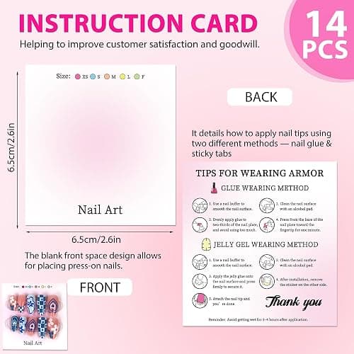 ESUOHYM 14 Sets Press On Packaging Nails Acrylic Nail Storage Display box | Disposable Nail Supplies with Clear Storage Cases, Holographic Bags, Glues, Cards, Tab, File, Stick, Prep Pads for Nail Salon thumbnail 6