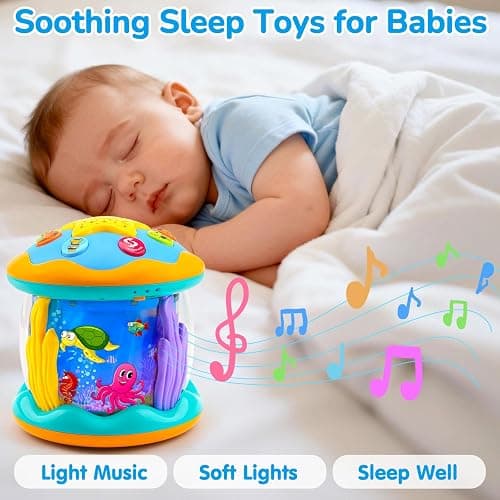 Tsomtto Baby Toys Ocean Projector Rotating Musical Learning Toys | Light Up Tummy Time Toys for Infants Baby Aquarium Crawling Walking Toys Newborn Must Have Boy Girl Birthday Shower Gifts thumbnail 6