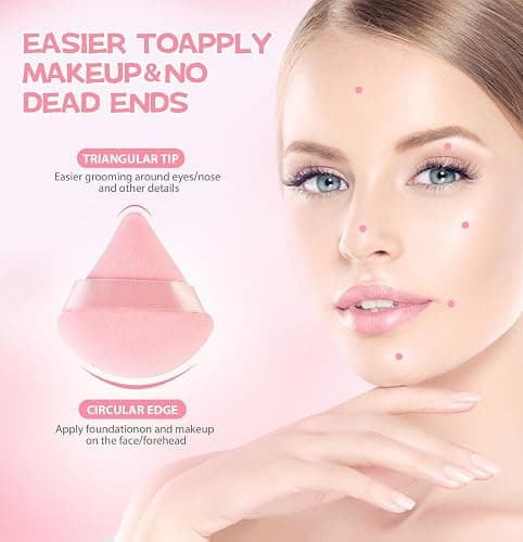8 Pieces Triangle Powder Puff Face Soft Triangle Makeup Puff Velour Cosmetic Foundation Blender Sponge Beauty Makeup Tools thumbnail 3