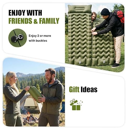 PHYSEN Camping Isomatte mit Aufblasbare & 360° Riemen – Wasserdicht Fußpumpe Luftmatratze für Outdoor, Strand, Auto & Wohnmobil – Schnellaufblasbar & Fixierbar thumbnail 6
