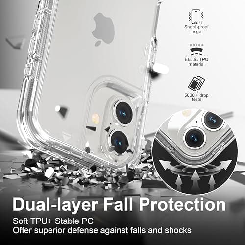 Follaroma for iPhone 16 Plus Case, Heavy Duty Shockproof Protection Phone Cases, Anti-Drop, Dual Layer Transparent Protective Cover Compatible with iPhone 16 Plus, 6.7 inch,Crystal Clear thumbnail 4