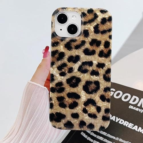 J.west Compatible with iPhone 15 Plus Case, Phone Case iPhone 15 Plus, Soft Sparkly Leopard Print Pearly Thinfoil Animal Design Women Girl Protective Case Phone Cover for iPhone 15 Plus 6.7" thumbnail 8