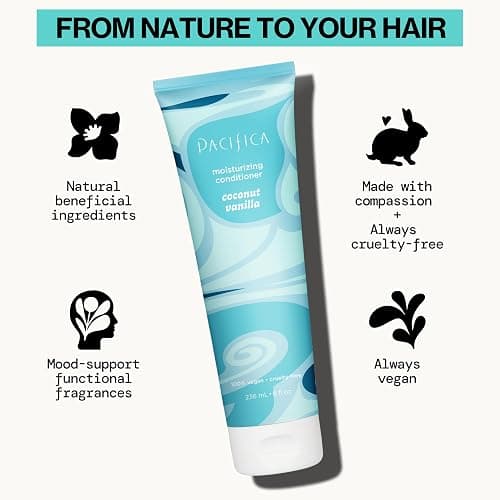 Pacifica Coconut Vanilla Moisturizing Hair Conditioner – Deep Hydrating Treatment for Dry & Damaged Hair, Restorative Shine, Vegan & Sulfate Free Clean Beauty & Hair Care 8 fl oz thumbnail 9