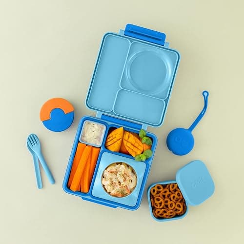 OmieBox Silicone Leakproof Snack Containers To Go, Food Storage Containers with Lid, School Lunch Bento Container - BPA Free, Airtight, Dishwasher and Freezer Safe, Oven Safe - 9.4 ounces (Blue) thumbnail 4
