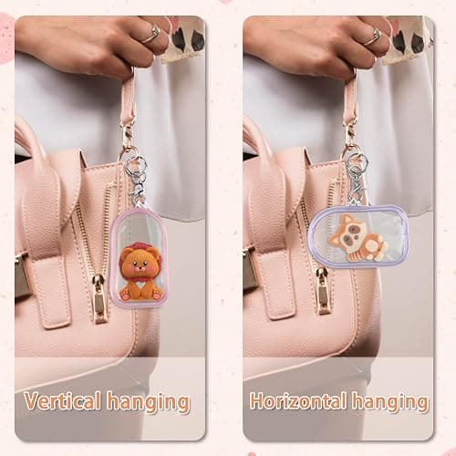NEETUE 6PCS Clear Figure Display Bag, Zipper Clear Display Case | Mini Doll Pouch with Keychain Clear Zipper Case for Figures Collectibles thumbnail 5