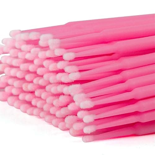 tifanso 400PCS Micro Cotton Swabs, Disposable Eyelash Microswabs for Eyelash Extensions, Lash Brush Applicators Pink(Head Diameter: 2.0mm) thumbnail 4