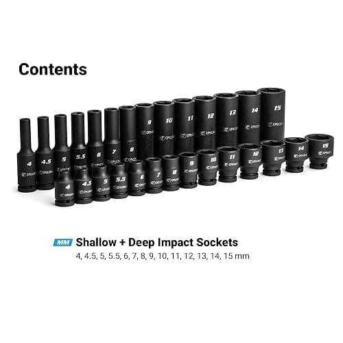 Capri Tools 1/4-Inch Drive Master Impact Socket Set (Shallow & Deep Set / 4-15 mm) thumbnail 7