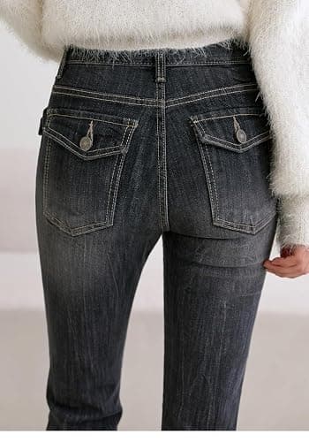 EMMIOL Mid-Low Rise Flare Jeans for Women, Y2K Baggy Boot Cut Flared Bootcut Wide Leg Womens Denim Pants Stretch thumbnail 5
