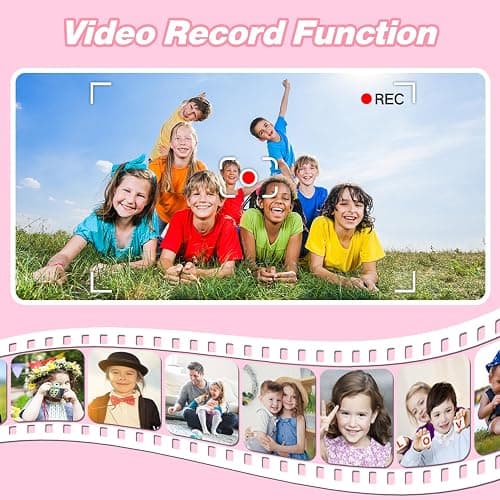 Goopow Kids Camera Toys for 3-8 Year Old Girls Boys,Children Digital Video Camcorder Camera with Cartoon Soft Cover, Best Chritmas Birthday Festival Gift for Kids - 32G SD Card Included thumbnail 5