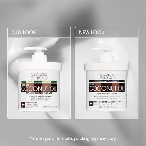 Advanced Clinicals Coconut Oil Body Cream For Women & Men | Hydrating Coconut Lotion For Extremely Dry Skin | Visible Anti Aging Body Butter Skin Care Balm Moisturizer For Hand, Heel, Feet, 16 Ounce thumbnail 9