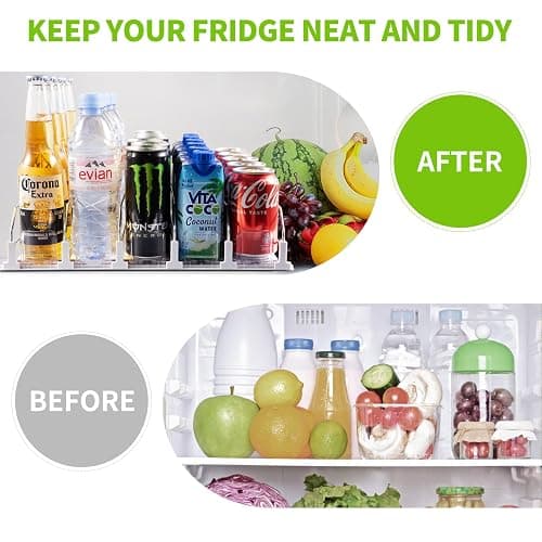 Drink Organizer for Fridge, Soda Can Dispenser for Refrigerator, Automatic Drink Dispenser for Fridge Holds up to 25 Cans, 5 Row thumbnail 3