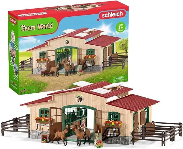 Schleich Farm World - 96PC Riding Center with 2 Horse Figurines, Rider Figure, and Accessories - Screen Free, Realistic Farm Animal Toys for Girls and Boys - Kids 3+ | 42195 - Image 1