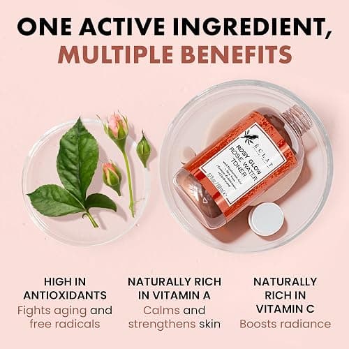 Eclat Skincare Rose Water Toner – Hydrating Toner for Face - Rosewater with Hyaluronic Acid & Aloe Vera - Alcohol Free & Skin Soothing Formula - Rejuvenating & Calming Facial Skin Care thumbnail 4