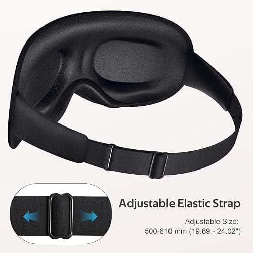 Vynix Sleep Mask for Men Women - 100% Blackout Eye Masks for Sleep - 3D Soft Sleeping Mask for Side Sleepers - Zero Pressure Lash Extensions Eye Cover Shade for Airplane Travel Essentials, Black thumbnail 7