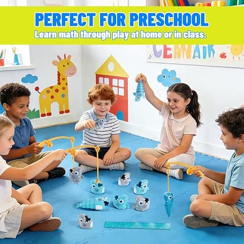 MINGKIDS Shark Fishing Game for Kids - Preschool Math Games for 3 Year Olds, Toddler Fine Motor Learning Toys, Fun Family Board Games for Boys and Girls Ages 3-5 thumbnail 5