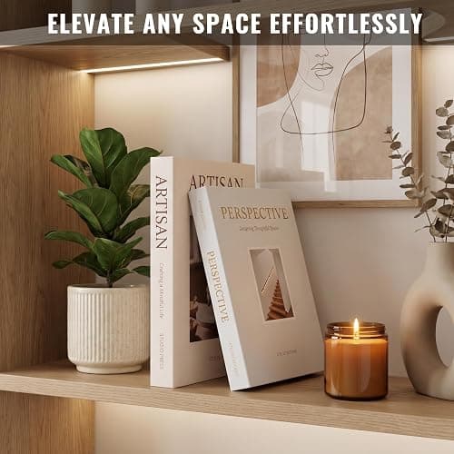 SunplusTrade Bookshelf Decor, White Decorative Books, Set of 2 Boxes Decorative Books for Home Decor, Faux books for Decoration with Storage thumbnail 8