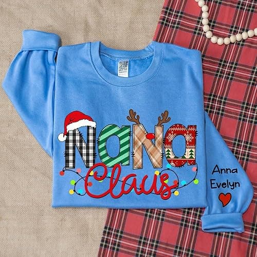 Personalized Grandma Claus Sweatshirt, Gifts for Grandma, Gifts for Christmas thumbnail 2