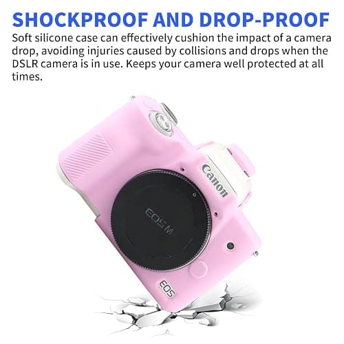 Easy Hood Camera Case for Canon EOS M50/M50 Mark II Digital Camera, Anti-Scratch Soft Silicone Case Cover Housing Protective Cover Protector Camera Body Skin Case (Pink) - Pink thumbnail 4