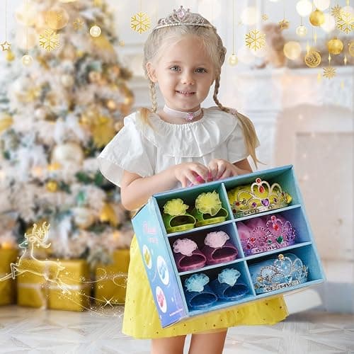Meland Princess Dress Up for Girls - Dress Up Clothes with Shoes & Skirts, Princess Toys for Toddler Girl 3,4,5,6 Years thumbnail 7