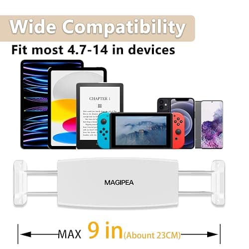 Tablet Stand Holder, Mount Holder Clip with Grip Flexible Long Arm Gooseneck Compatible with ipad iPhone/Nintendo Switch/Samsung Galaxy Tabs/Amazon Kindle Fire HD thumbnail 4