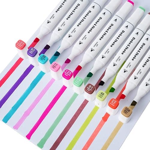 Dabo&Shobo 80 Colors Alcohol Markers, Dawing Markers, Dual Tip Markers, Fine & Chisel Coloring Marker, Chisel Coloring Markers For Adult Coloring And Sketching thumbnail 2