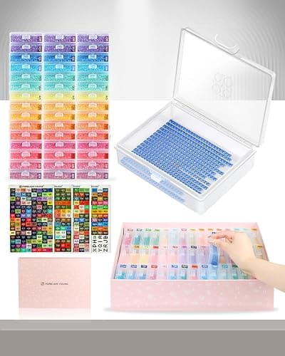 forever young 45pcs Diamond Painting Storage Containers Trays, Diamond Art Accessories Diamond Painting Trays with Lids, 2-in-1 Storage, Bead Storage & Line-Up, Box Package - Image 1