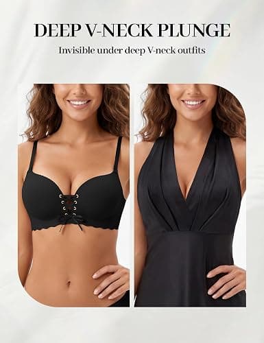 LUCKMEEY 2026 Push Up Padded Bras for Women Upgrade Add 2 Cups Seamless Bra No Underwire thumbnail 4