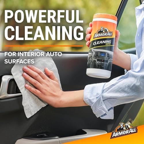 Armor All Car Cleaning Wipes, 90 Count Canister, Powerful Car Wipes for Dashboards, Vinyl, Clear Plastics, Carpet and Fabric thumbnail 3