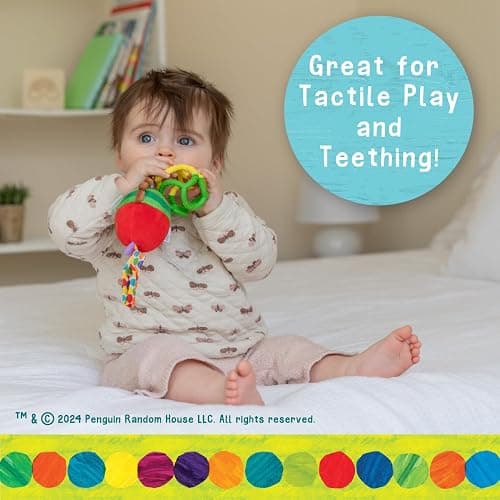 Eric Carle Very Hungry Caterpillar Chime Toy with Silicone Gummi Ogobolli – Makes Sound When Shaken and Great for Teething – Hanging Loop for On The Go thumbnail 3