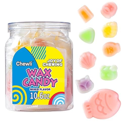 Chewli Wax Candy – Mixed Fruit Flavors, Various Styles, Individually Wrapped, Nostalgic Retro Party Gifts, Perfect for Playing Games &Various Gatherings, Canned, 10.6 oz - Image 1