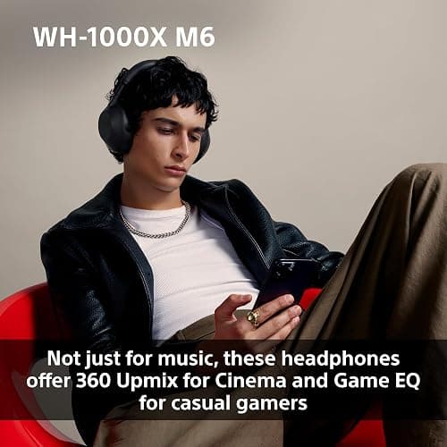 Sony WH-1000XM6 Flagship Noise Cancelling Over-Ear Wireless Bluetooth Headphones, Signature Hi-Res Sound, Ultimate Comfort, Foldable Design, Durable Case, 30 HR Battery, iOS & Android - Silver - Silver thumbnail 9